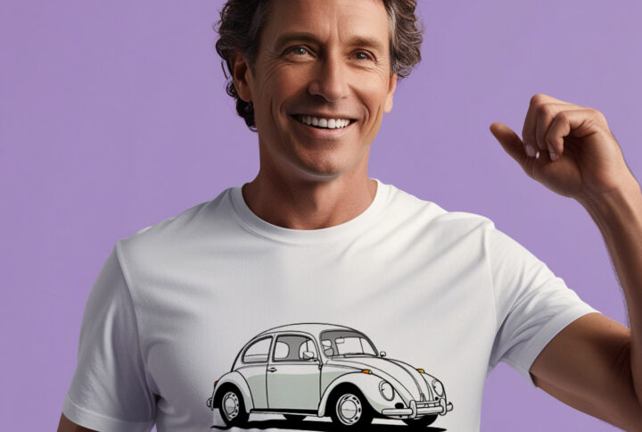 Vintage VW vibes t-shirt with a cute car design for classic car enthusiasts