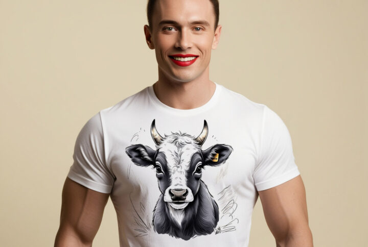 Cute Cow - A Nice T-shirt with Cow Design