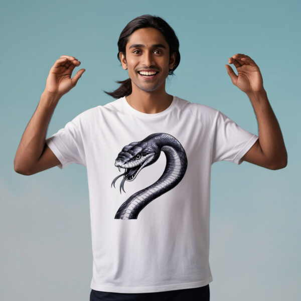 Slithering Terror T-shirt With an Evil Looking Scary Snake Design (Small)