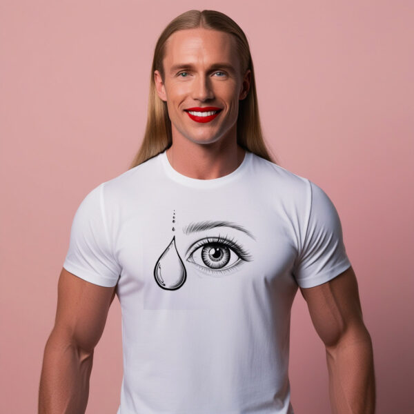 One Eye One Tear Stunning T-shirt with an Artistic Eye and Tear Design