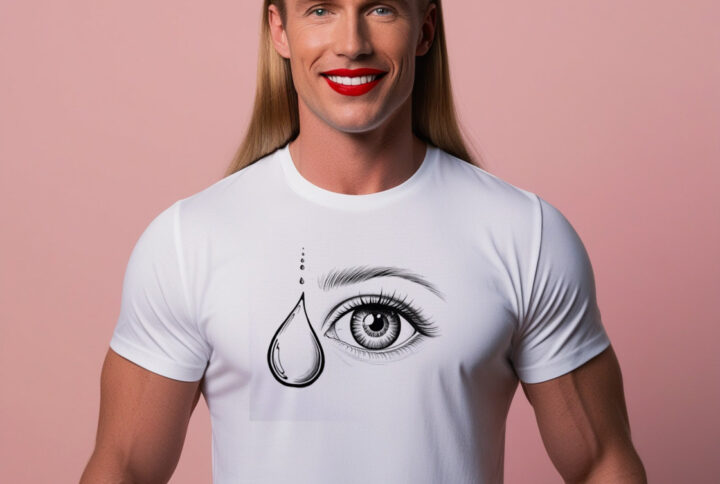 One Eye One Tear Stunning T-shirt with an Artistic Eye and Tear Design