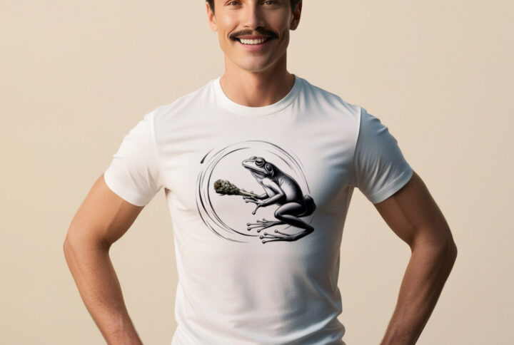 Smoking Frog A Fun Twist on a Classic Crew Neck T-shirt