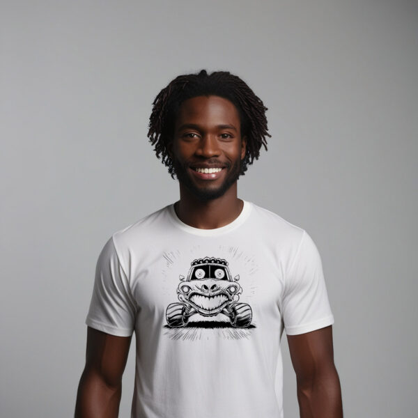 Chilling Drive Cool T-shirt with Spooky Car Illustration in Small Size