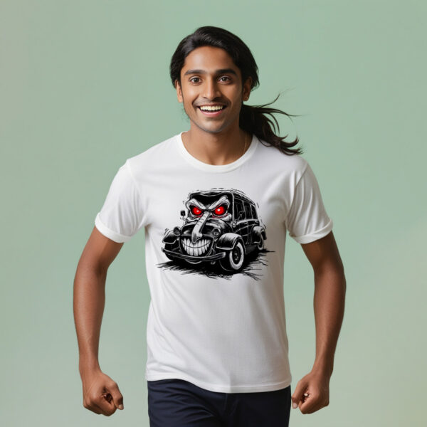 Menacing Hauler Bold T-shirt with an Evil Scary Truck Design