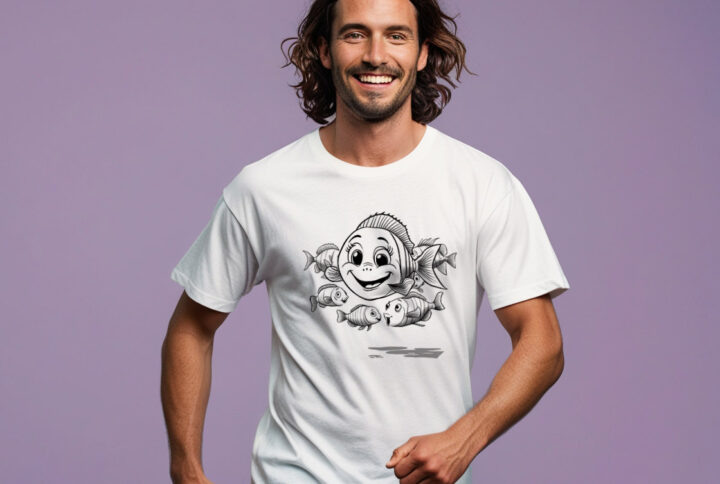 Giggle Under the Sea T-shirt with Cute Fish Print