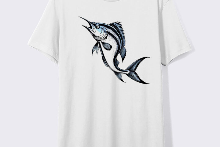 Big fish graphic on Catch of the Day T-shirt