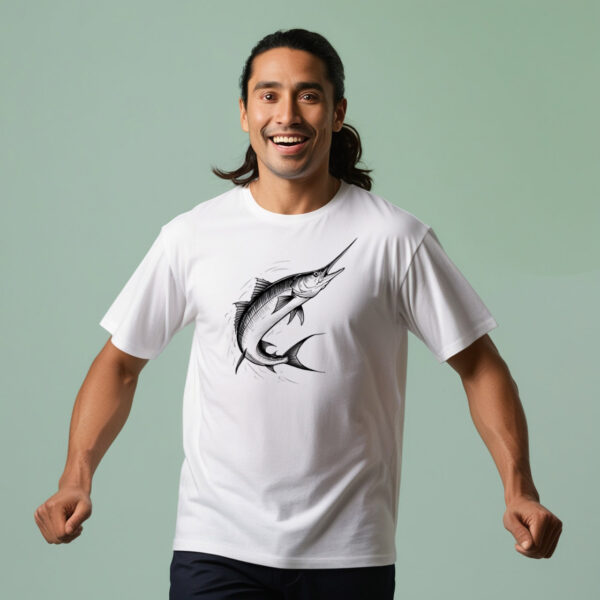 Small Big Catch t-shirt with a giant fish design