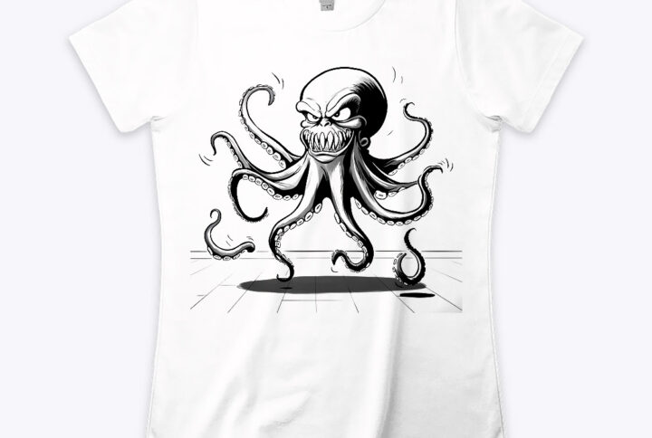 Undersea Cutie Crew Neck T-shirt Featuring an Adorable Octopus