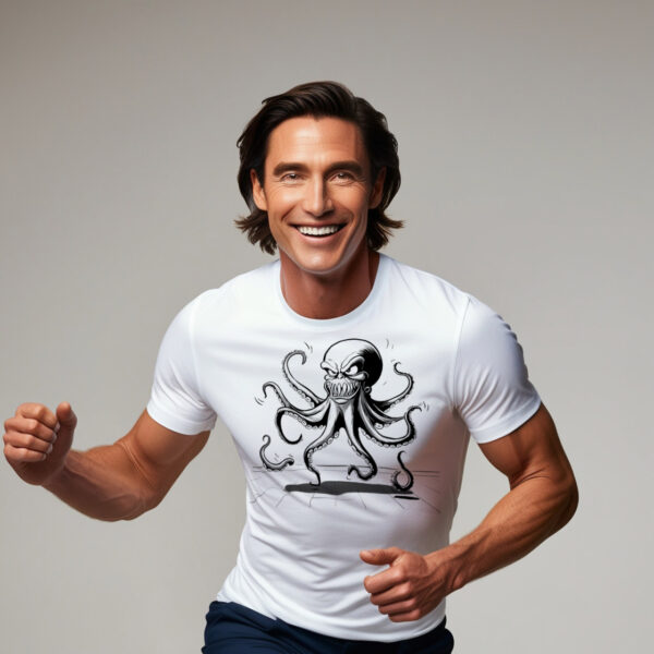 Undersea Cutie Crew Neck T-shirt Featuring an Adorable Octopus (Small)