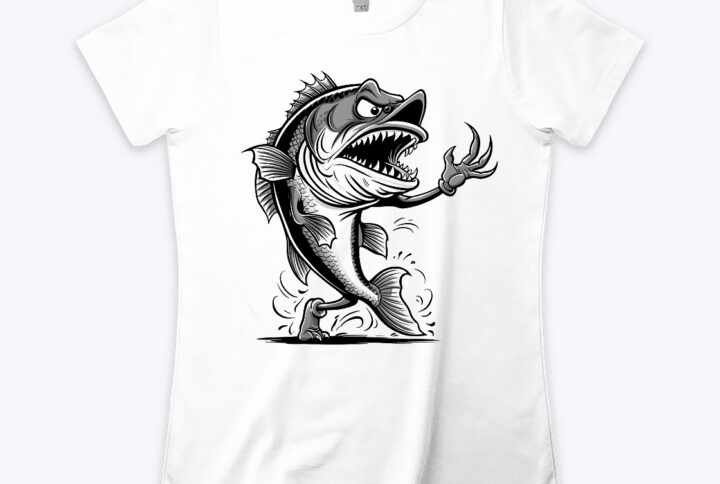 Shark Attack Bold Crew Neck T-shirt With a Fearsome Shark Graphic