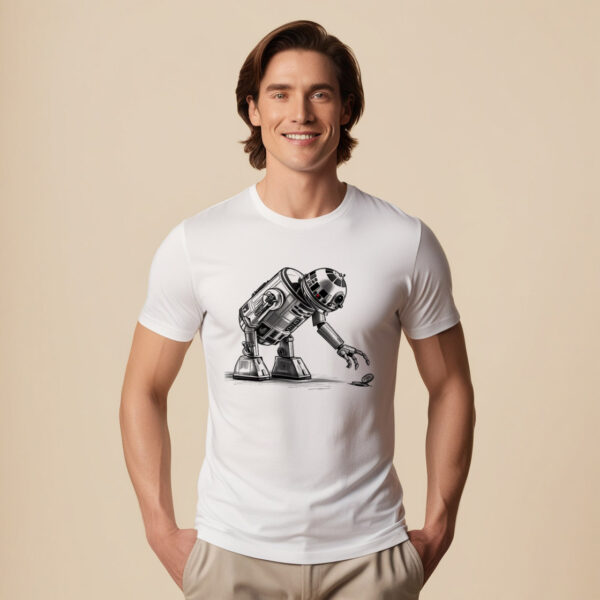 Robo Cool Futuristic Robot Graphic T-shirt (Small)