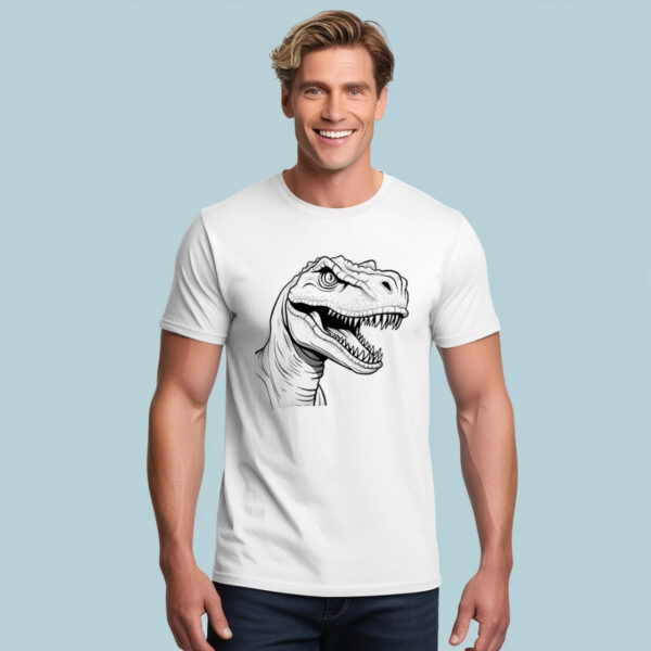 Cool Dino Vibes Dino Style on a Trendy Crew Neck T-shirt in Small Size