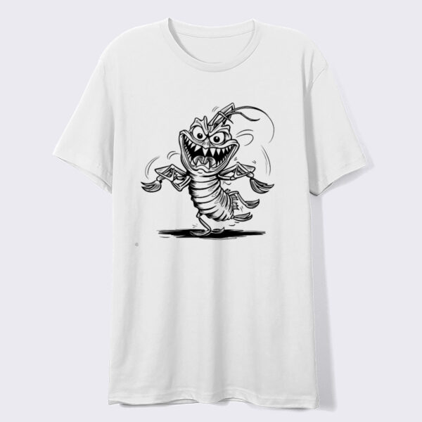 Spooky Shrimp Cute Yet Creepy White Crew Neck T-shirt