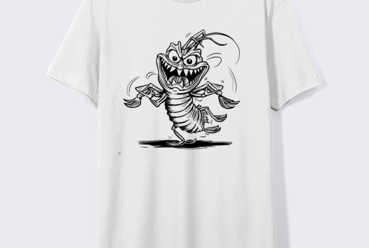 Spooky Shrimp Cute Yet Creepy White Crew Neck T-shirt