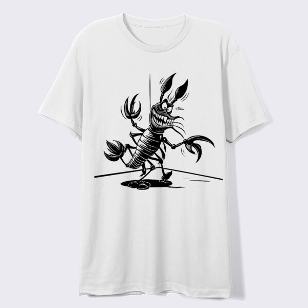 Frightfully Cute Scary Creepy Shrimp Crew Neck Cotton T-shirt