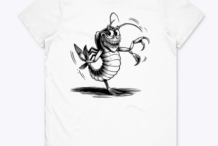 Charming Chills Scary Cute Shrimp Crew Neck T-shirt