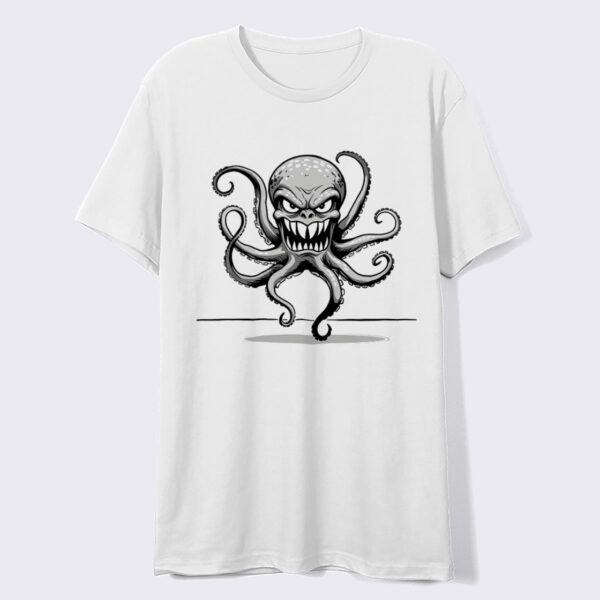 Macabre Tentacles Scary Octopus Crew Neck T-shirt for a Bold Statement