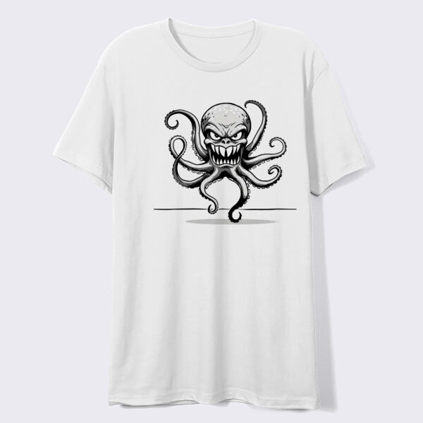 Chilling Depths Scary Octopus Crew Neck T-shirt for the Fearless