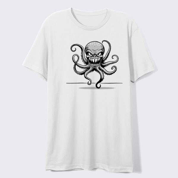 Hauntingly Tentacled T-shirt for thrill seekers featuring a creepy octopus design