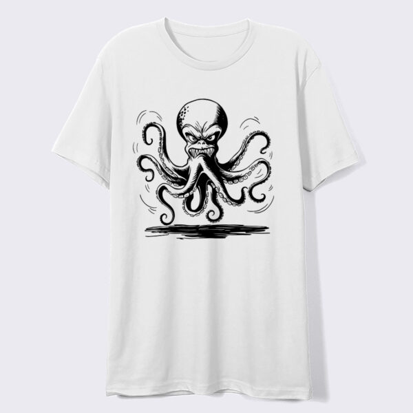 Creepy and spooky octopus graphic on a tee