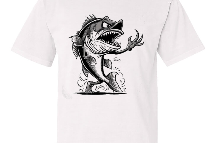 Chilling shark illustration on a classic tee