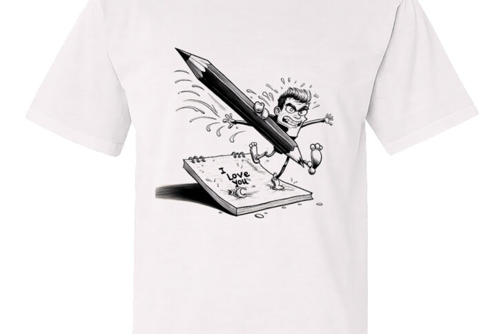 Small Big Pen Big Love T-Shirt Illustration Design